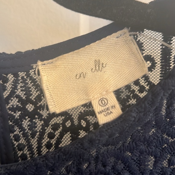 Anthropologie En Elle Marka Sheer Lace Tee Top Blouse Short Sleeve - Picture 3 of 6